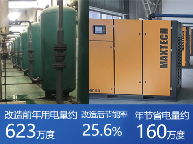年节省电量160万度-某电子行业 空压站房改造
